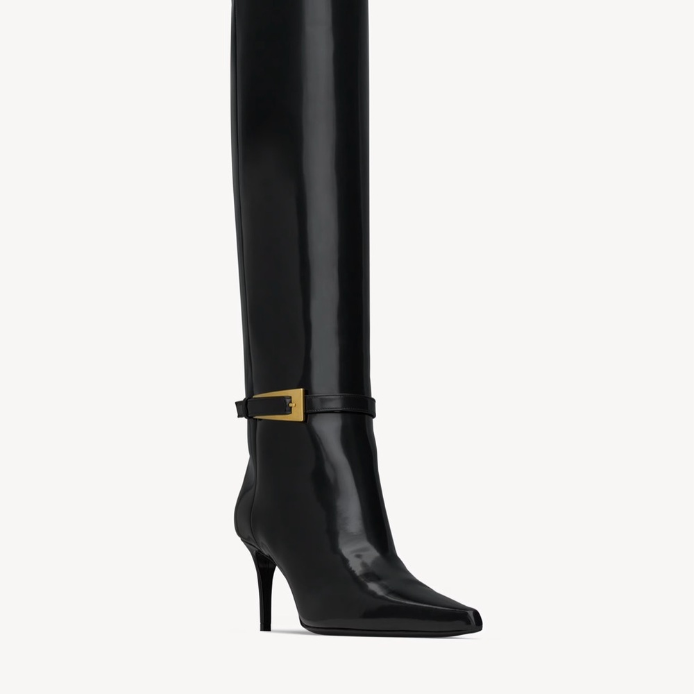 SAINT LAURENT LEE BOOTS IN GLAZED LEATHER